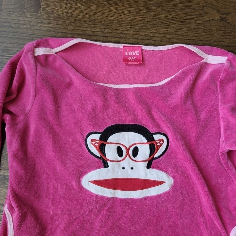 Love Paul Frank logo Pink Long Sleeve Top sz.M - Picture 2 of 11